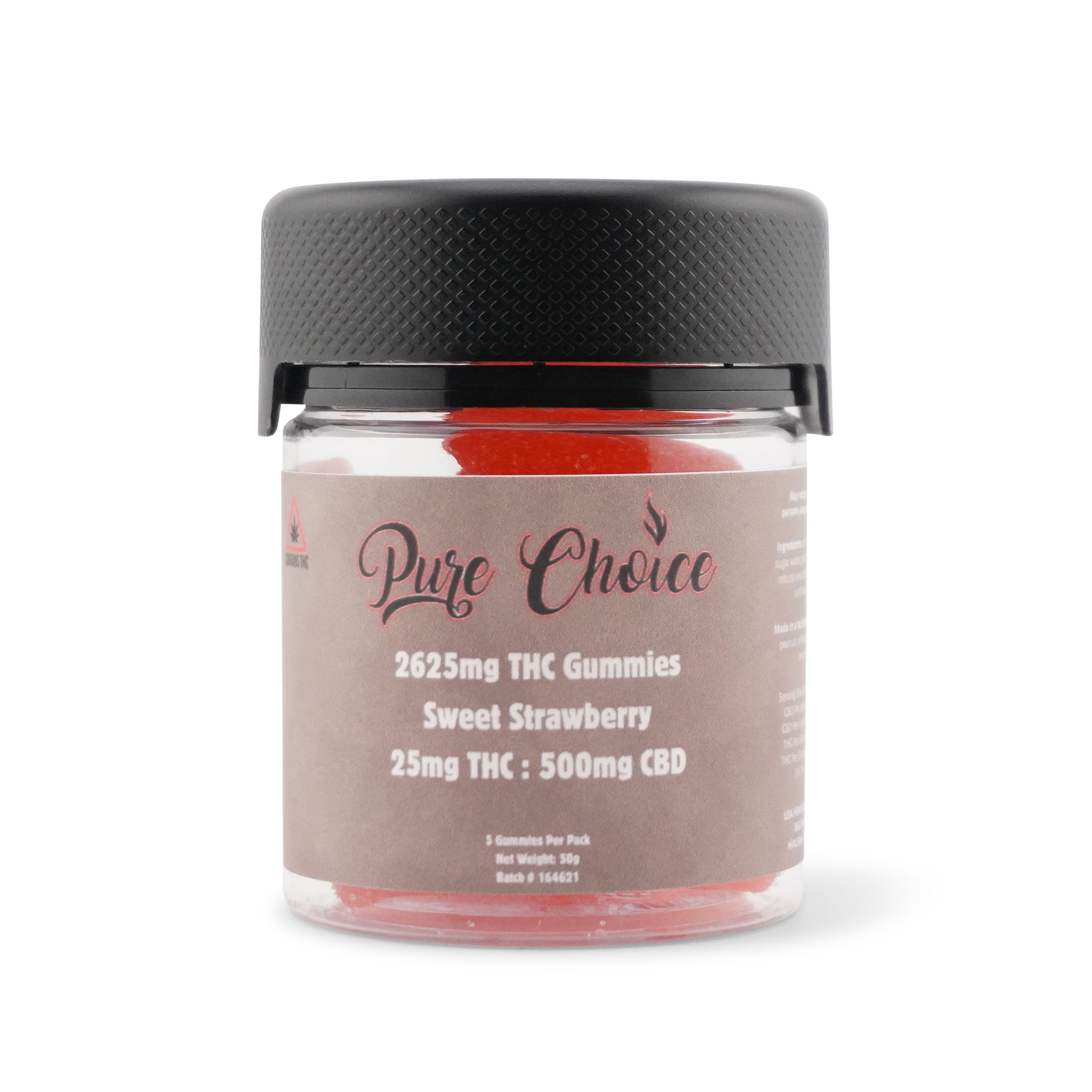 Sweet Strawberry Delta 9 THC Gummies 25:1